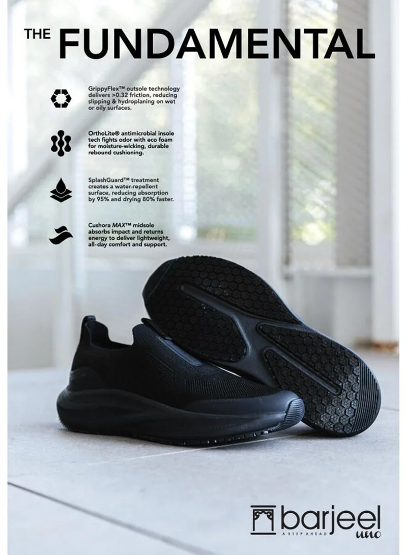 barjeel uno 008-3755 Barjeel Uno Mens Casual Slip in Shoes 689-004 Black